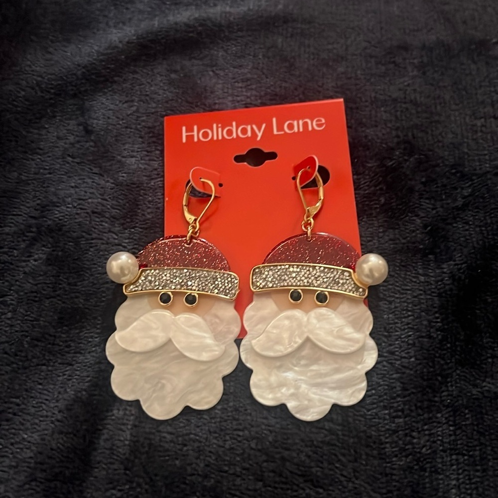 - Holiday lane holiday earrings santas